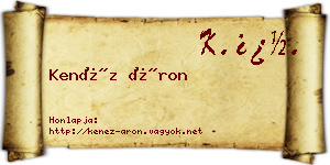 Kenéz Áron névjegykártya