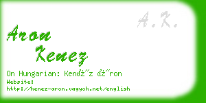 aron kenez business card